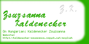 zsuzsanna kaldenecker business card